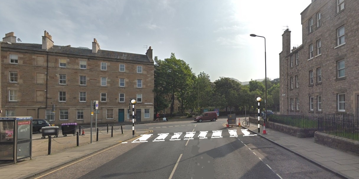 Photomontage with zebra crossing